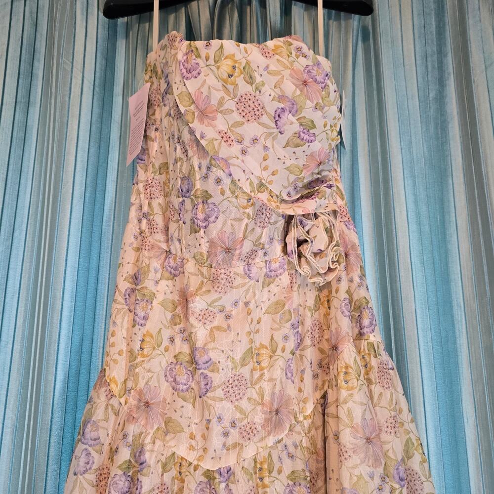 V. Chapman The Rosamund Dress in Cordoba Print Strapless Maxi Sz 12 NWT - Picture 5 of 13